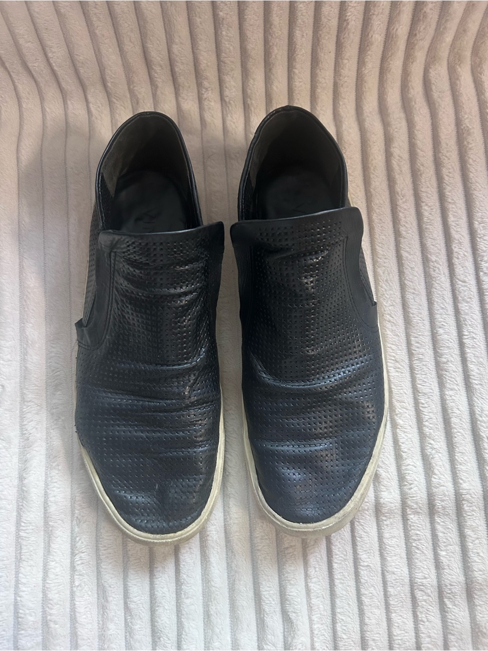 Vince Blair Perforated Leather Slip-On Sneakers – Black – Women’s 6.5